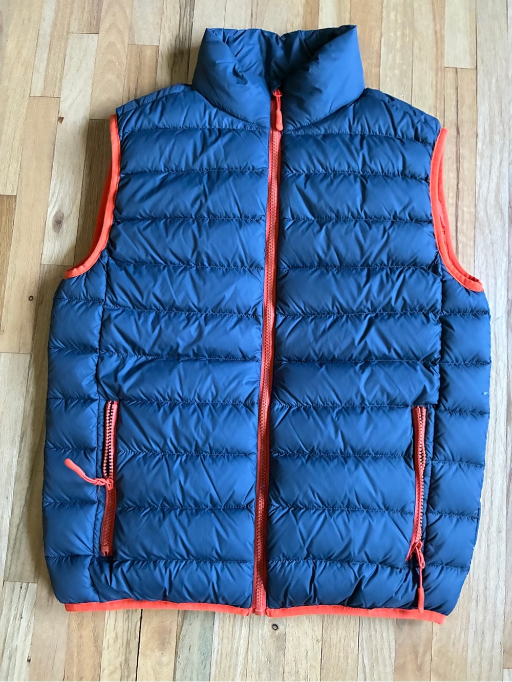 32 Degrees Grey Puffer Vest with Orange Trim Size 10/12